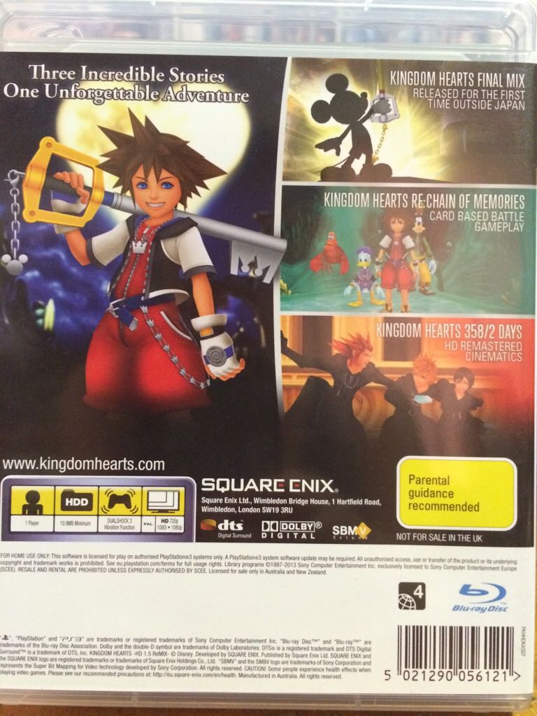 Kingdom Hearts HD 1.5 Remix - Sony PlayStation 3 (PS3) (Disney / Square Enix - 1) video game collectible [Barcode 5021290056121] - Main Image 2