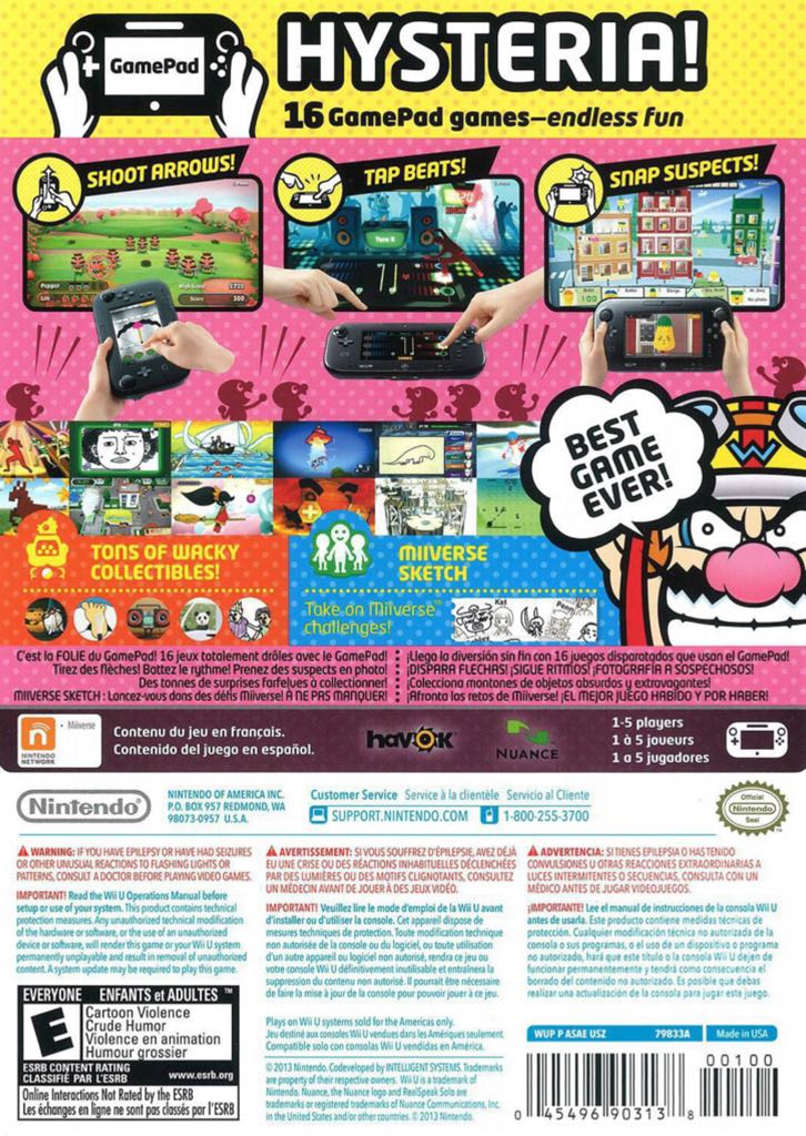 Game & Wario - Nintendo Wii U (Nintendo - 1-5) video game collectible [Barcode 045496331818] - Main Image 2