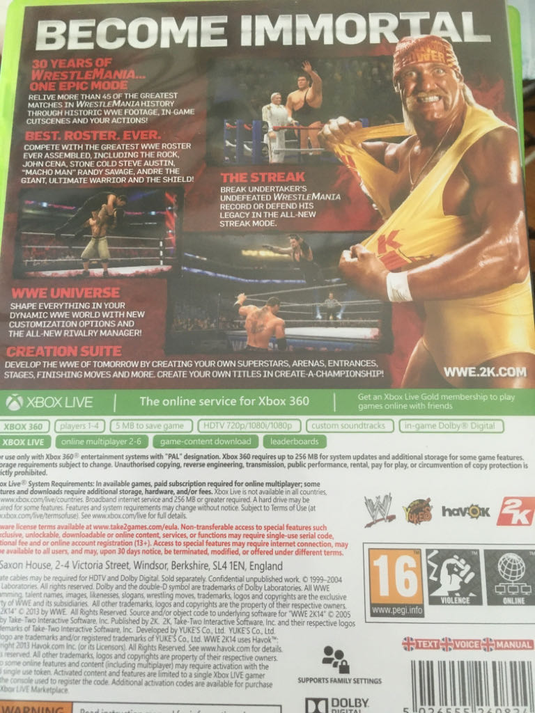 WWE 2K14 - Microsoft Xbox 360 (2K Sports) video game collectible [Barcode 5026555260824] - Main Image 2