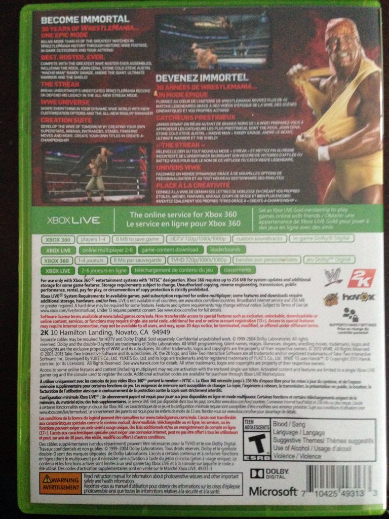WWE 2K14 - Microsoft Xbox 360 (2k Boson/ 2k Australia - 1-4) video game collectible [Barcode 710425493133] - Main Image 2