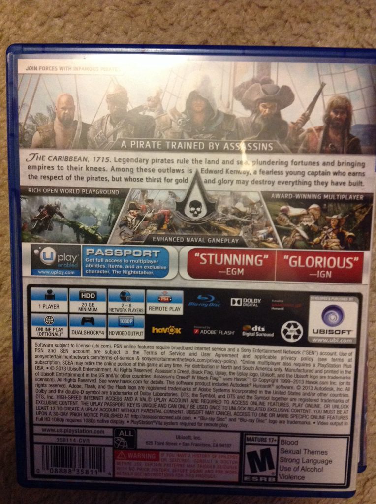 Assassin’s Creed 4 Black Flag - Sony PlayStation 4 (PS4) (Ubisoft - 1) video game collectible [Barcode 008222358114] - Main Image 2