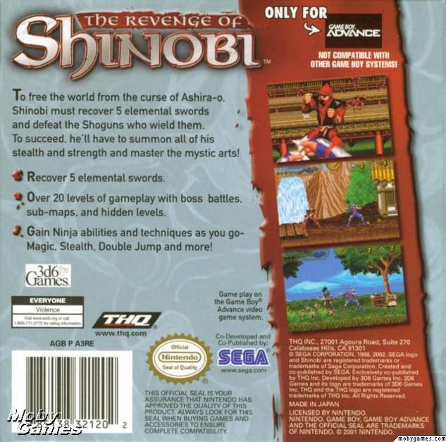 The Revenge Of Shinobi - Nintendo Game Boy Advance (GBA) (THQ) video game collectible - Main Image 2