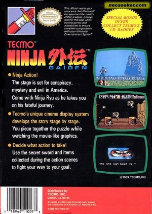 NInja Gaiden - Nintendo Entertainment System (NES) (Tecmo) video game collectible - Main Image 2