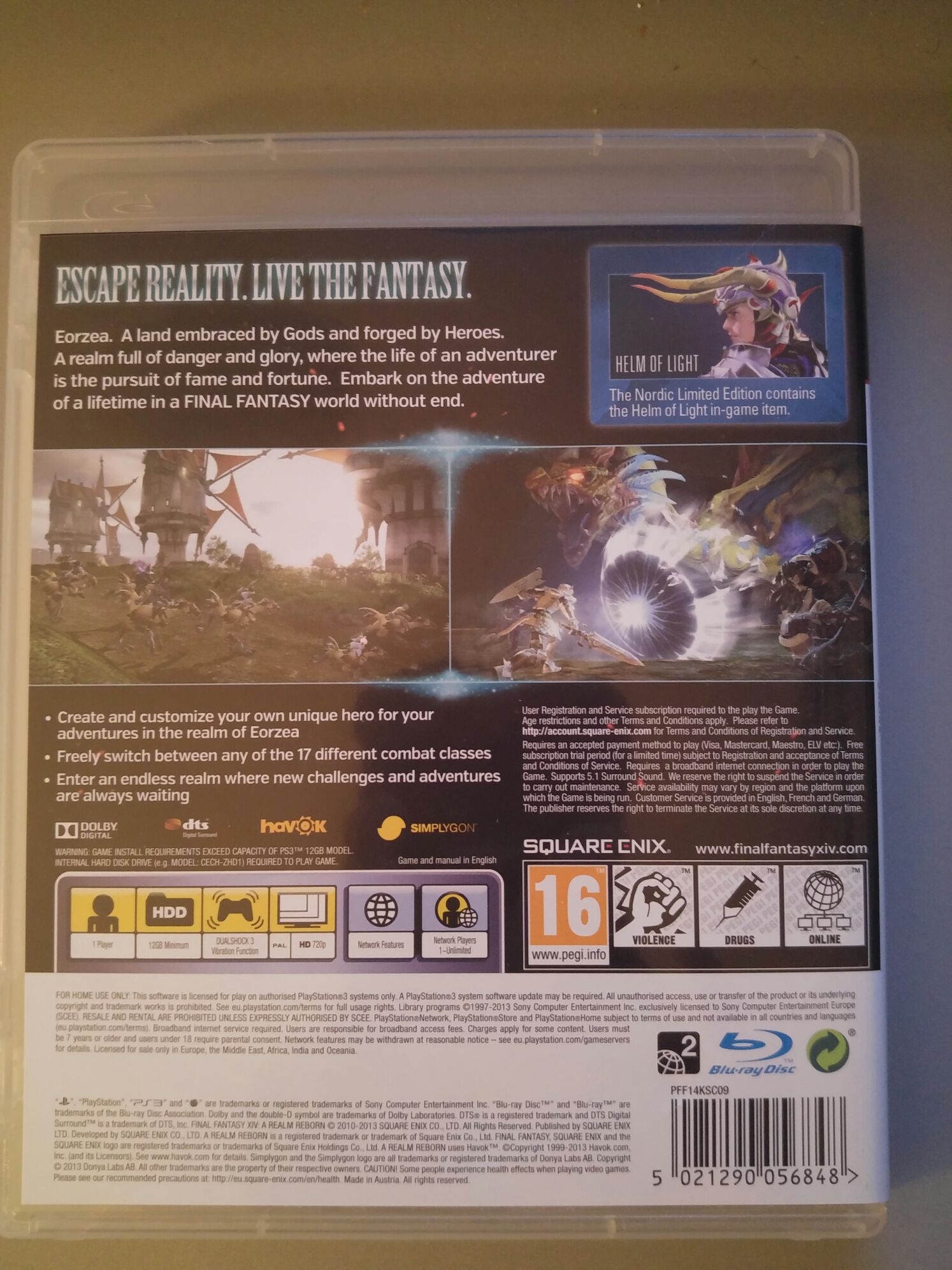 Final Fantasy XIV: A Realm Reborn - Sony PlayStation 3 (PS3) (Square Enix - 1) video game collectible [Barcode 5021290056848] - Main Image 2