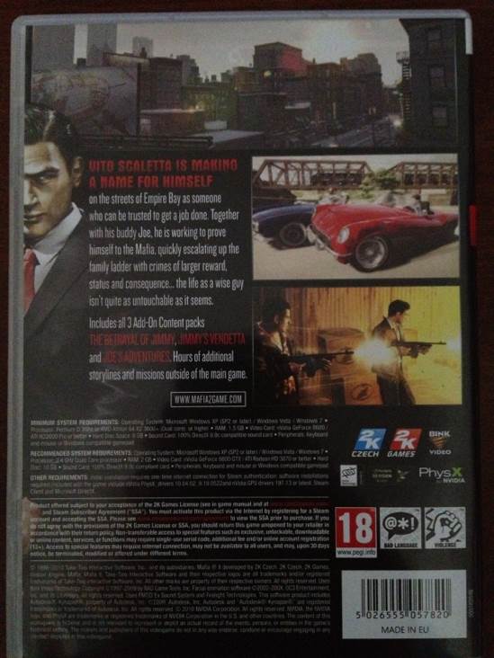 Mafia II Director’s Cut - PC (2K Games - 1) video game collectible [Barcode 5026555057820] - Main Image 2