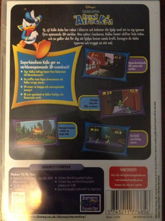 Kalle Anka Kvack Attack - PC (Disney - 1) video game collectible [Barcode 5743211776856] - Main Image 2