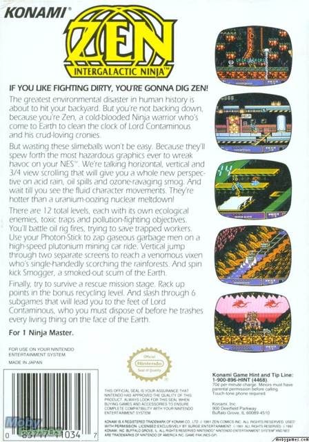 Zen Intergalactic Ninja - Nintendo Entertainment System (NES) video game collectible - Main Image 2