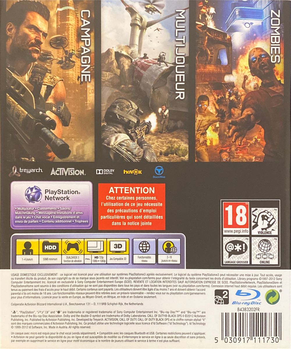 Call Of Duty 9 : Black Ops II - Sony PlayStation 3 (PS3) (Activision - 4) video game collectible [Barcode 5030917111730] - Main Image 3