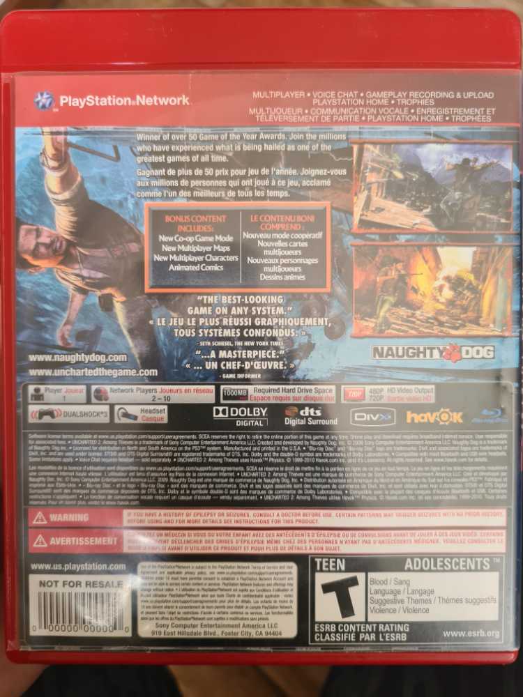 Uncharted 3: Drake’s Deception - Sony PlayStation 3 (PS3) (Sony Computer Entertainment - 1 player (single player); multiplayer supported (online)) video game collectible [Barcode 000000000000] - Main Image 4