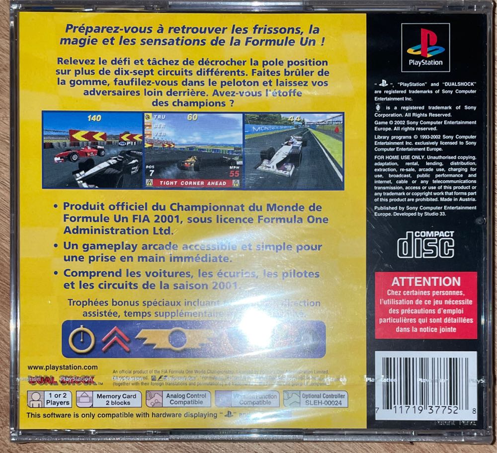 Formula One Arcade - Sony PlayStation (2) video game collectible [Barcode 711719377528] - Main Image 2