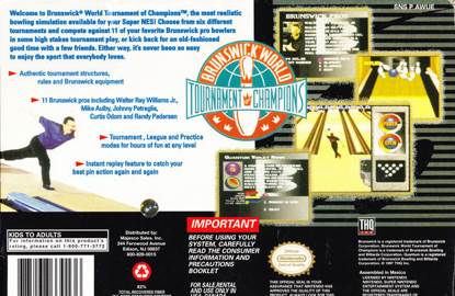 Brunswick Tournament Of Champions - Nintendo Super Nintendo Entertainment System (SNES) video game collectible - Main Image 2