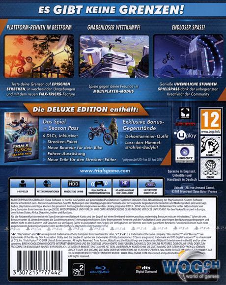 Trials Fusion - Sony PlayStation 4 (PS4) (Ubisoft - 1-4) video game collectible [Barcode 887256300197] - Main Image 2