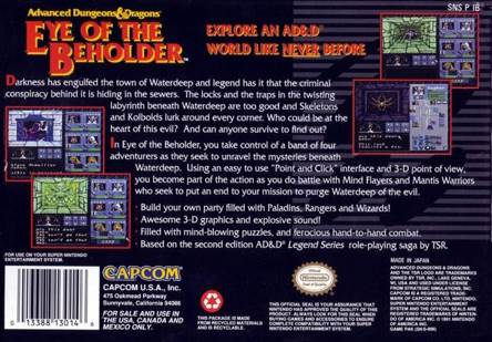 Dungeons & Dragons Eye Of The Beholder - Nintendo Super Nintendo Entertainment System (SNES) video game collectible - Main Image 2
