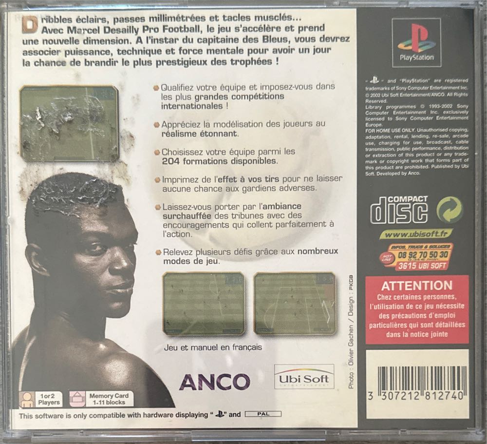 Marcel Desailly Pro Football - Sony PlayStation video game collectible [Barcode 3307212812740] - Main Image 2