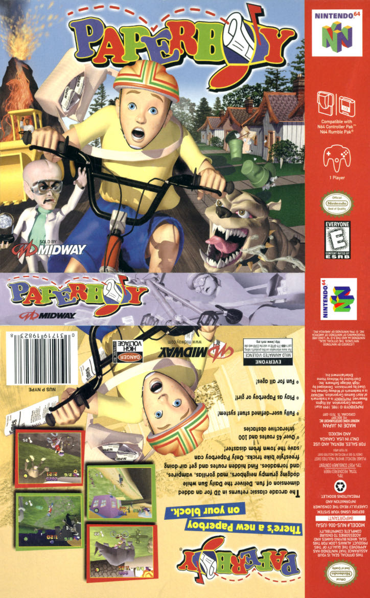 Paperboy 64 - Nintendo 64 (N64) (Midway Games - 1-2) video game collectible - Main Image 3