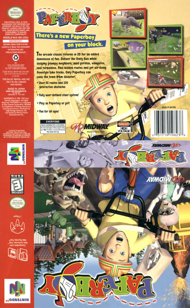 Paperboy 64 - Nintendo 64 (N64) (Midway Games - 1-2) video game collectible - Main Image 4