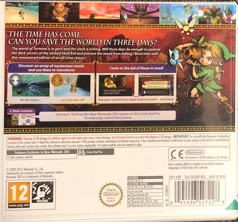 The Legend of Zelda: Majora’s Mask 3D - Nintendo 3DS (Nintendo - 1) video game collectible [Barcode 045496527228] - Main Image 3