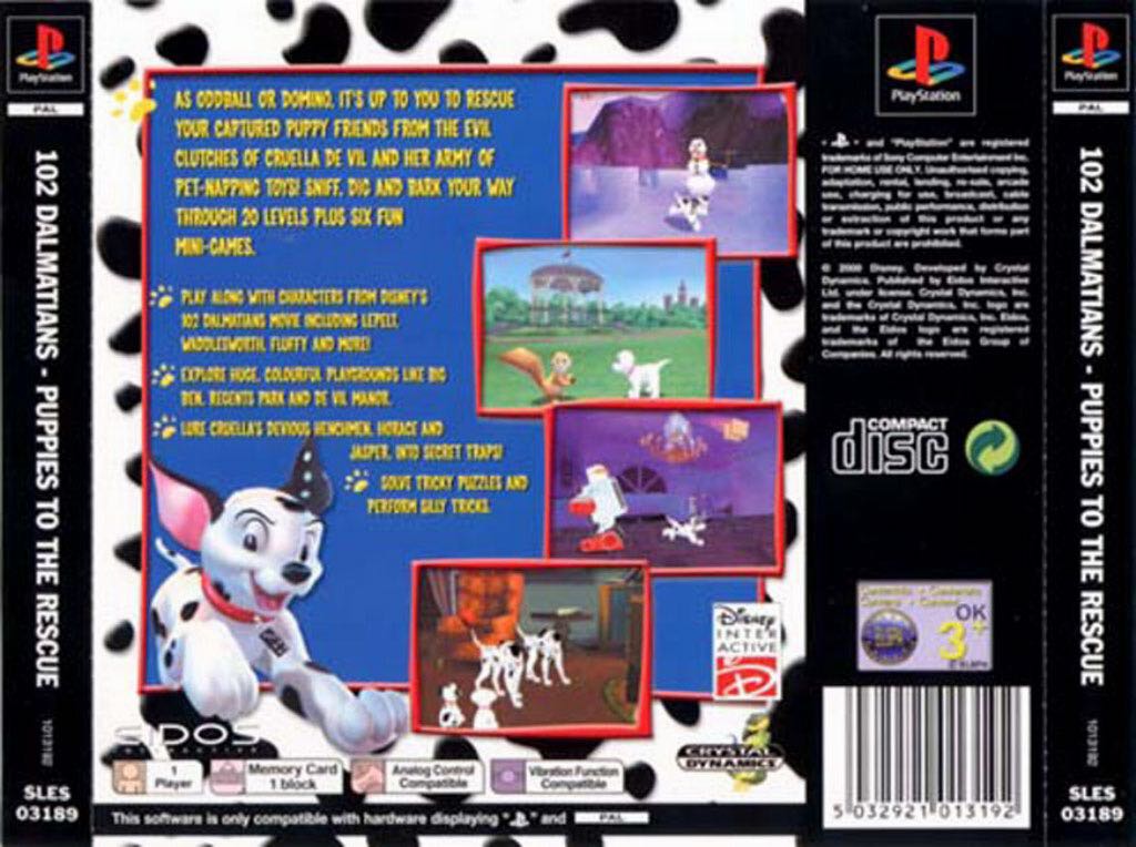 102 Dalmatians Puppies To The Rescue - Sony PlayStation (2) video game collectible [Barcode 5032921013192] - Main Image 2