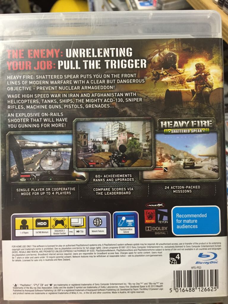 Heavy Fire Shattered Spear - Sony PlayStation 3 (PS3) (GSP) video game collectible [Barcode 5016488126625] - Main Image 2