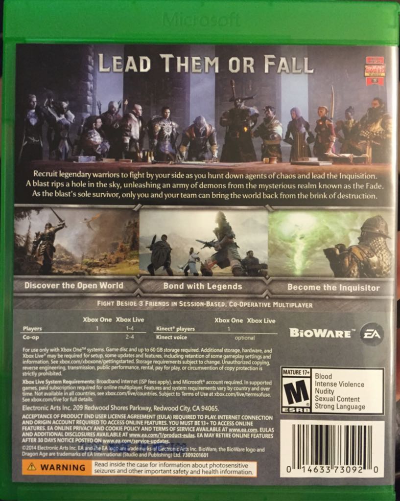 Dragon Age: Inquisition - Microsoft Xbox One (EA - 1) video game collectible [Barcode 014633730920] - Main Image 2