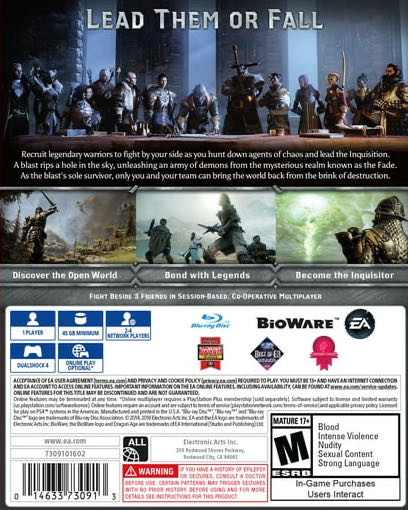 Dragon Age: Inquisition - Sony PlayStation 4 (PS4) (Electronic Arts - 1) video game collectible - Main Image 2