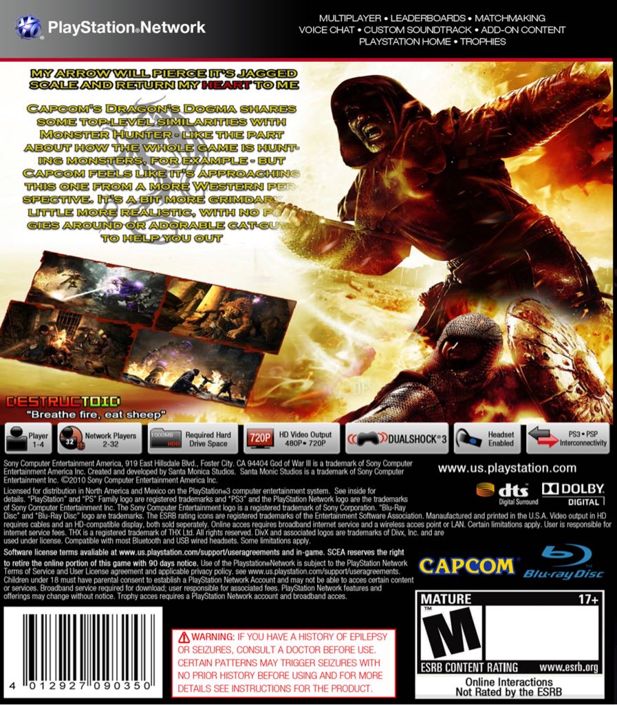 Dragon’s Dogma : Dark Arisen - Sony PlayStation 3 (PS3) (Capcom - 1) video game collectible [Barcode 5055060929421] - Main Image 2