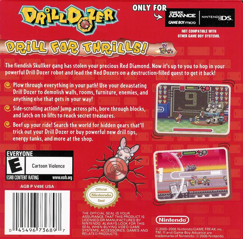 Drilldozer - Nintendo Game Boy Advance (GBA) video game collectible - Main Image 2