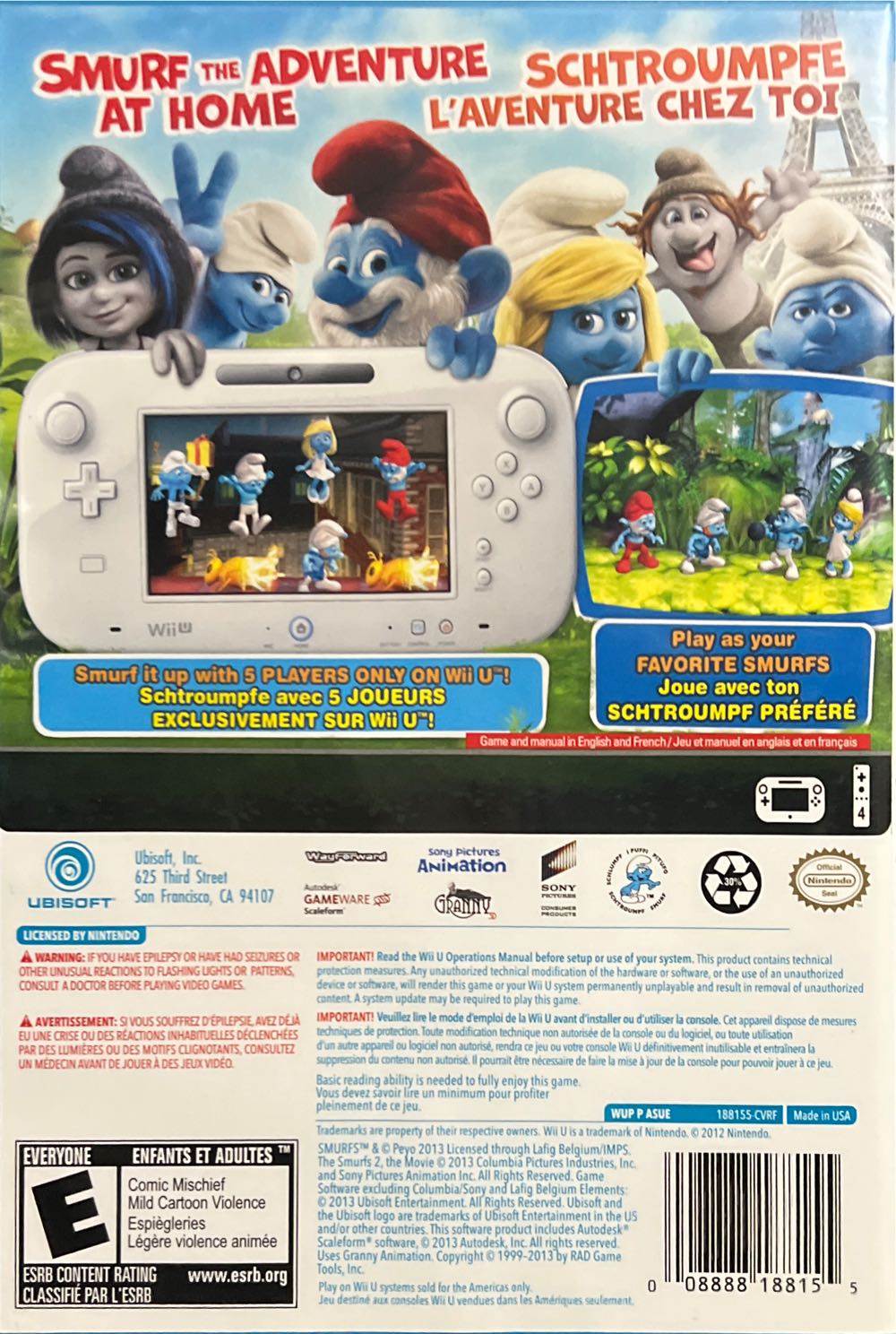 The Smurfs 2 - Nintendo Wii (Ubisoft - 1) video game collectible [Barcode 008888188155] - Main Image 2