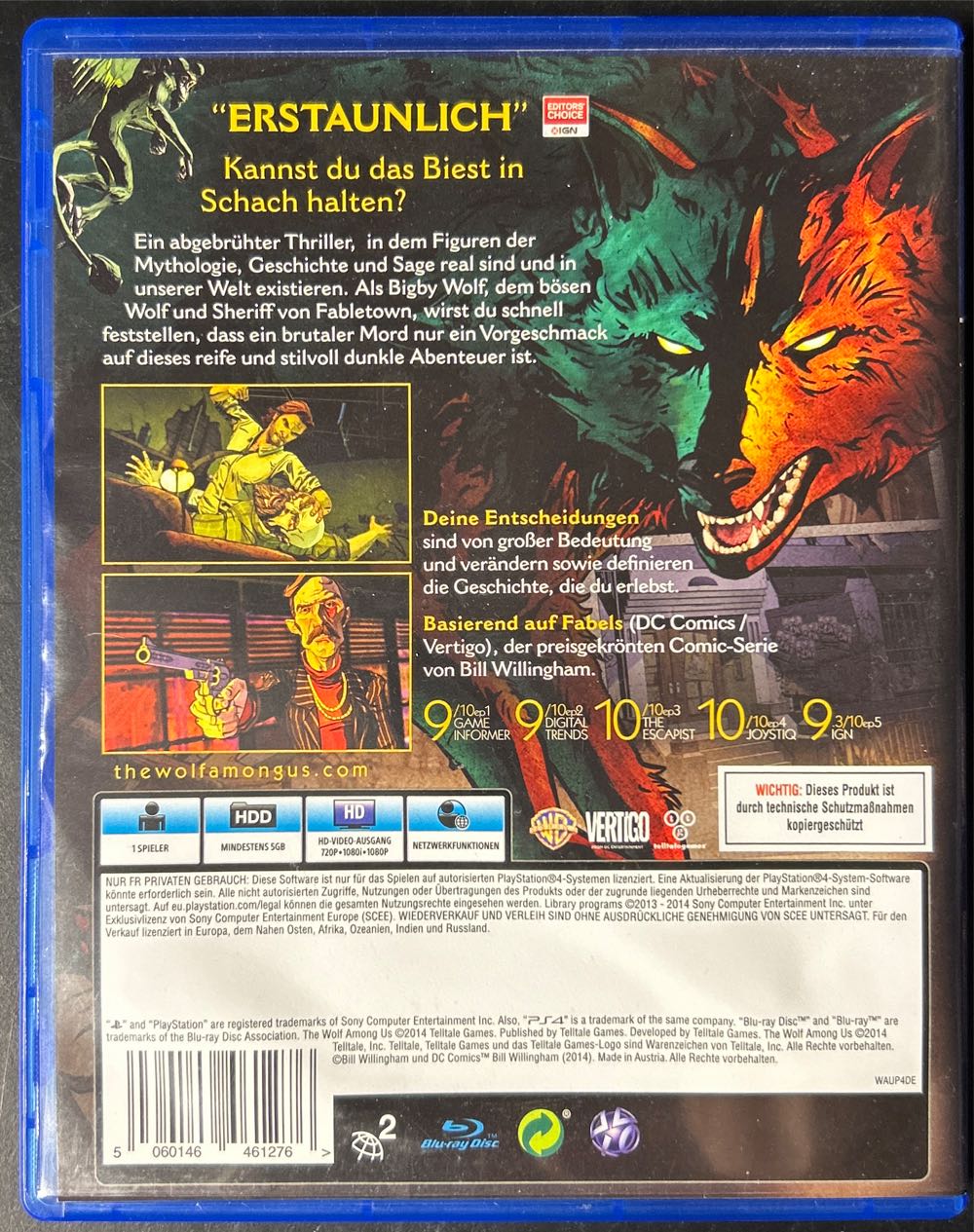 Wolf Among Us, The - Sony PlayStation 4 (PS4) (Tell Tale Games - 1) video game collectible [Barcode 5060146461276] - Main Image 2