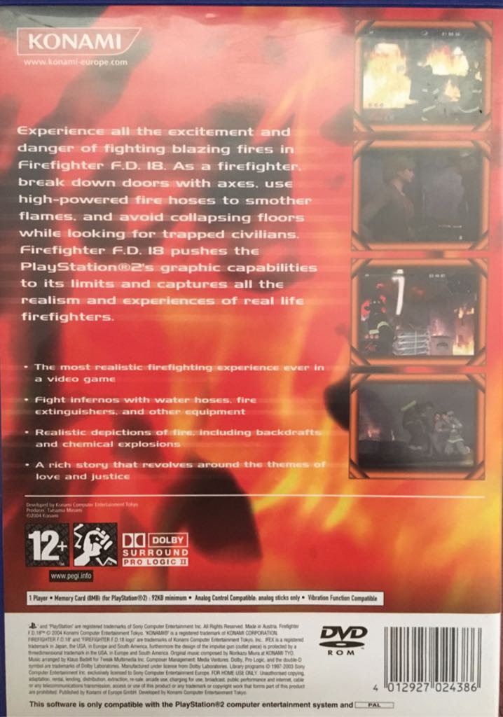 Firefighter F.D.18 - Sony PlayStation 2 (PS2) (Konami - 1) video game collectible [Barcode 4012927024386] - Main Image 2