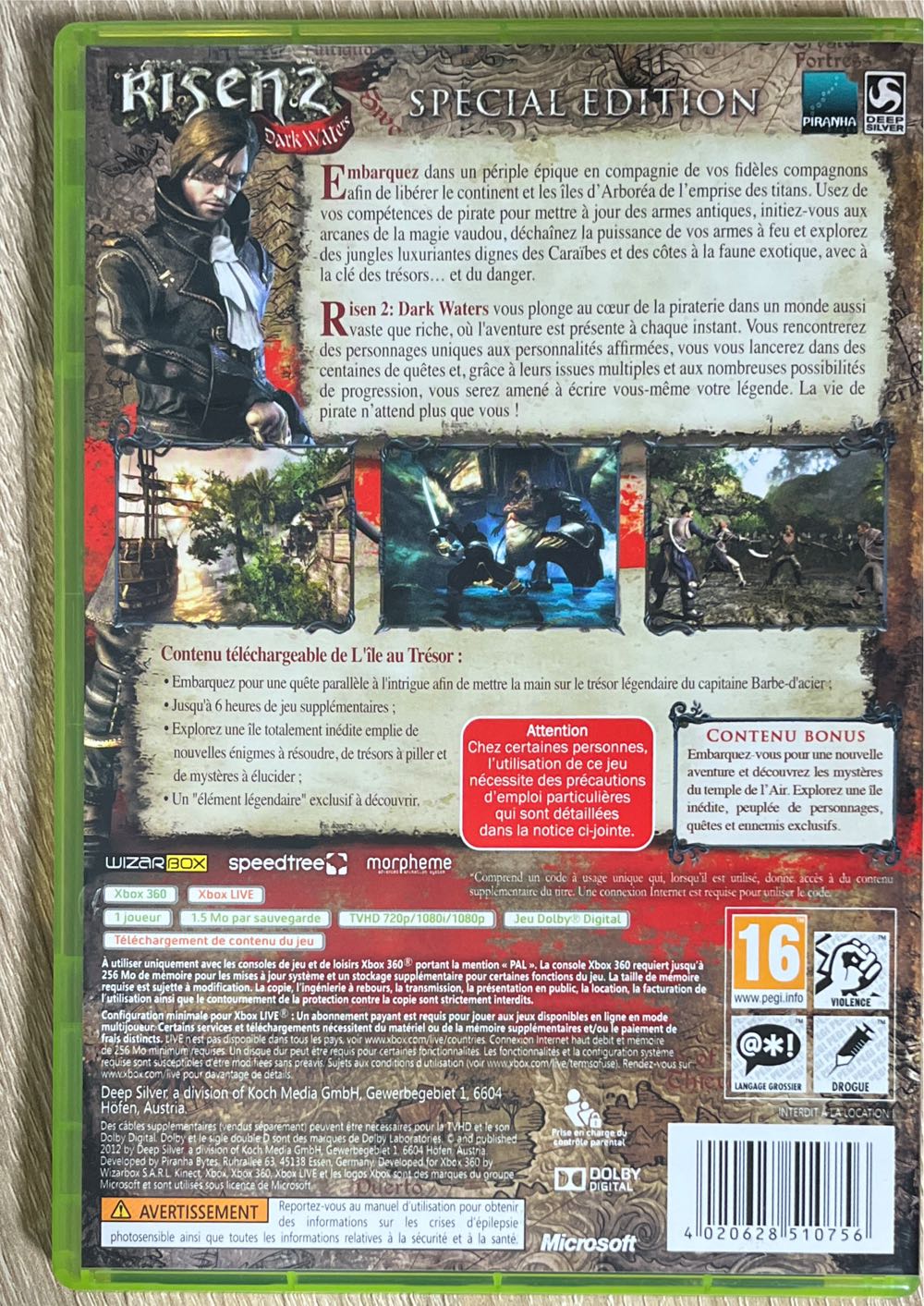 X360 / RISEN 2 : Dark Waters SPECIAL EDITION - Microsoft Xbox 360 (1) video game collectible [Barcode 4020628510756] - Main Image 2