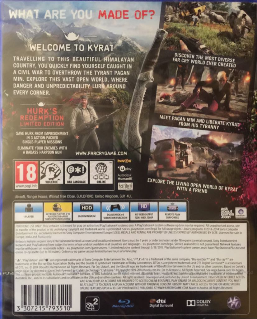 Far Cry 4 - Sony PlayStation 4 (PS4) (Ubisoft - 4) video game collectible [Barcode 3307215793510] - Main Image 2