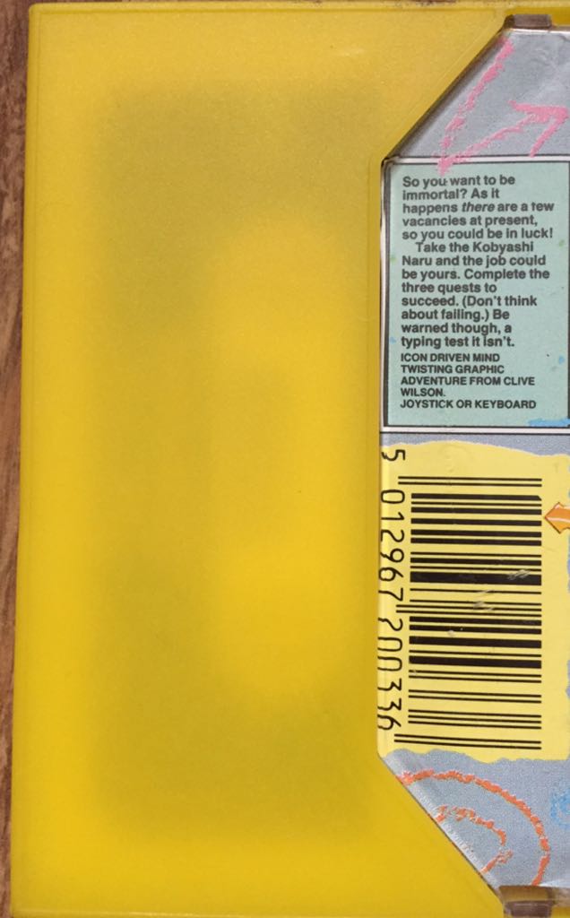 Kobyashi Naru - Sinclair ZX Spectrum (Mastertronic) video game collectible [Barcode 5012967200336] - Main Image 2