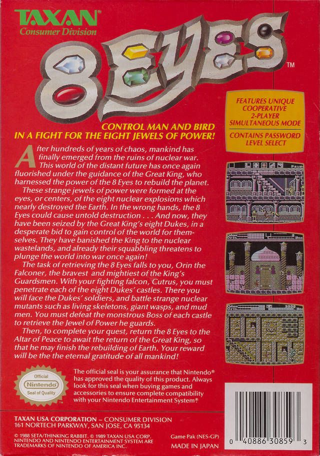 8 Eyes - Nintendo Entertainment System (NES) (Taxan) video game collectible - Main Image 2