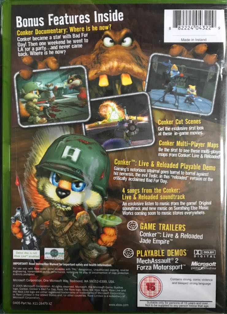 Conker Live & Reloaded - Microsoft Xbox (Rare) video game collectible [Barcode 882224043229] - Main Image 2