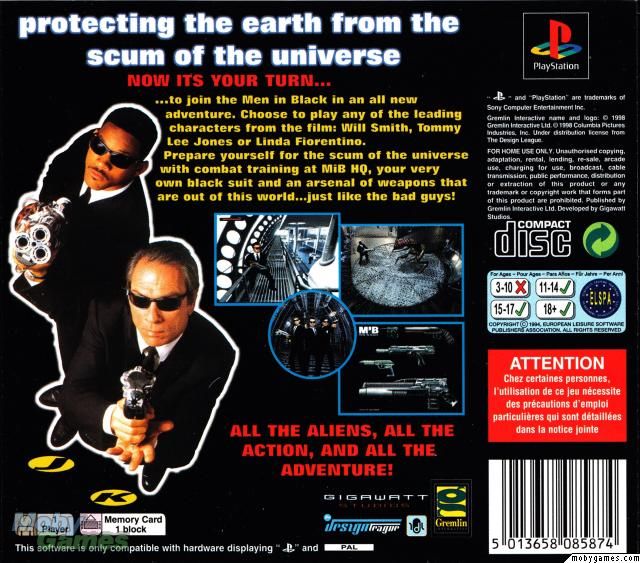 Men In Black: The Game - Sony PlayStation video game collectible [Barcode 5013658086185] - Main Image 2