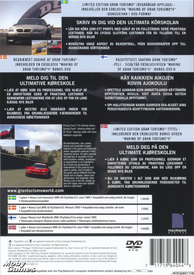 Gran Turismo 4 Prologue - Sony PlayStation 2 (PS2) (Sony Computer Entertainment - 1-2) video game collectible [Barcode 711719640349] - Main Image 2