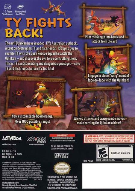 Ty The Tasmanian Tiger 3: Night Of The Quinkan - Sony PlayStation 2 (PS2) (Electronic Arts) video game collectible [Barcode 9328878001549] - Main Image 2