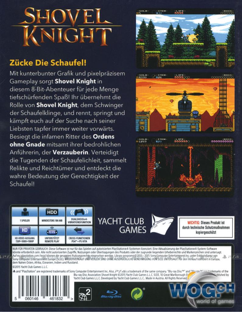 Shovel Knight - Sony PlayStation 4 (PS4) (Yacht Club Games - 1) video game collectible [Barcode 5060146461856] - Main Image 2