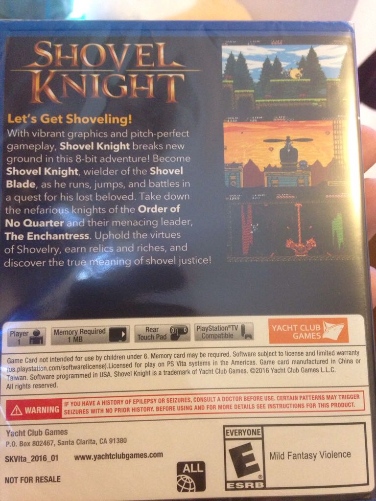 Shovel Knight - Sony PlayStation Vita (PS Vita) (Yacht Club Games - 1) video game collectible - Main Image 2