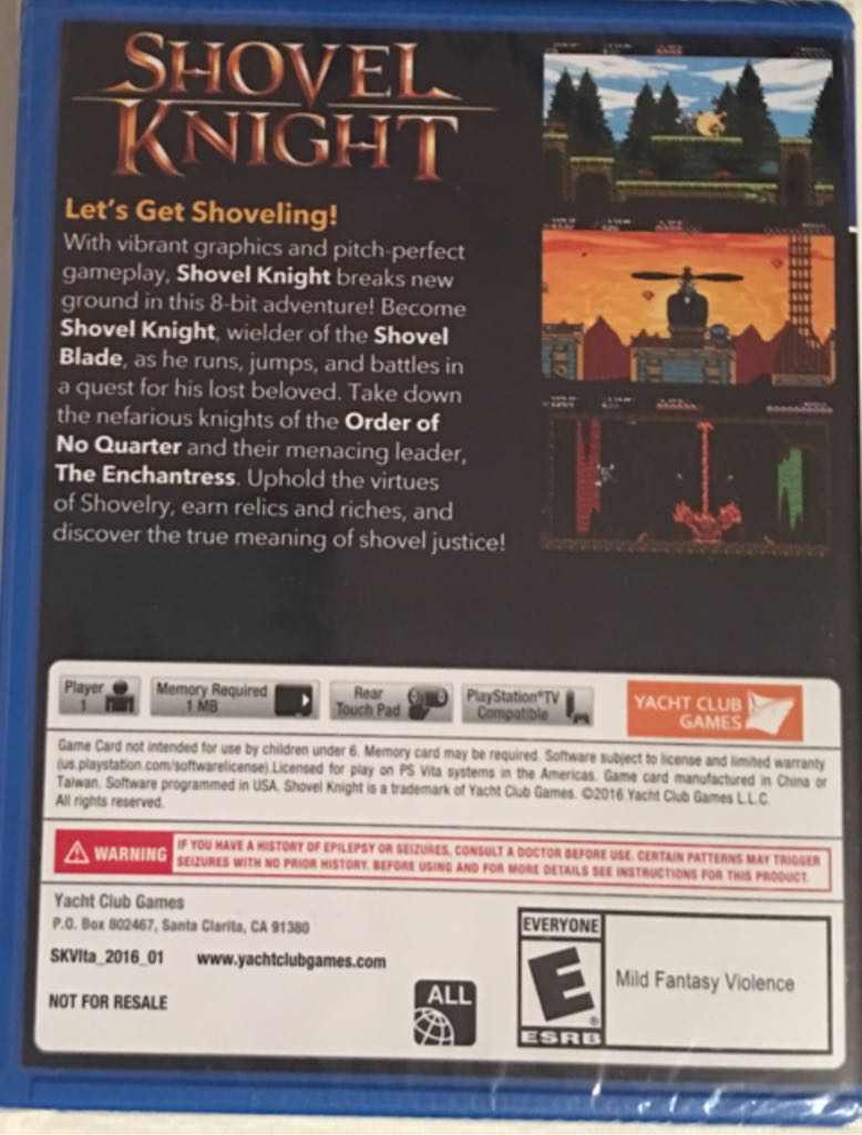 Shovel Knight - Sony PlayStation Vita (PS Vita) (Yacht Club Games - 1) video game collectible - Main Image 2