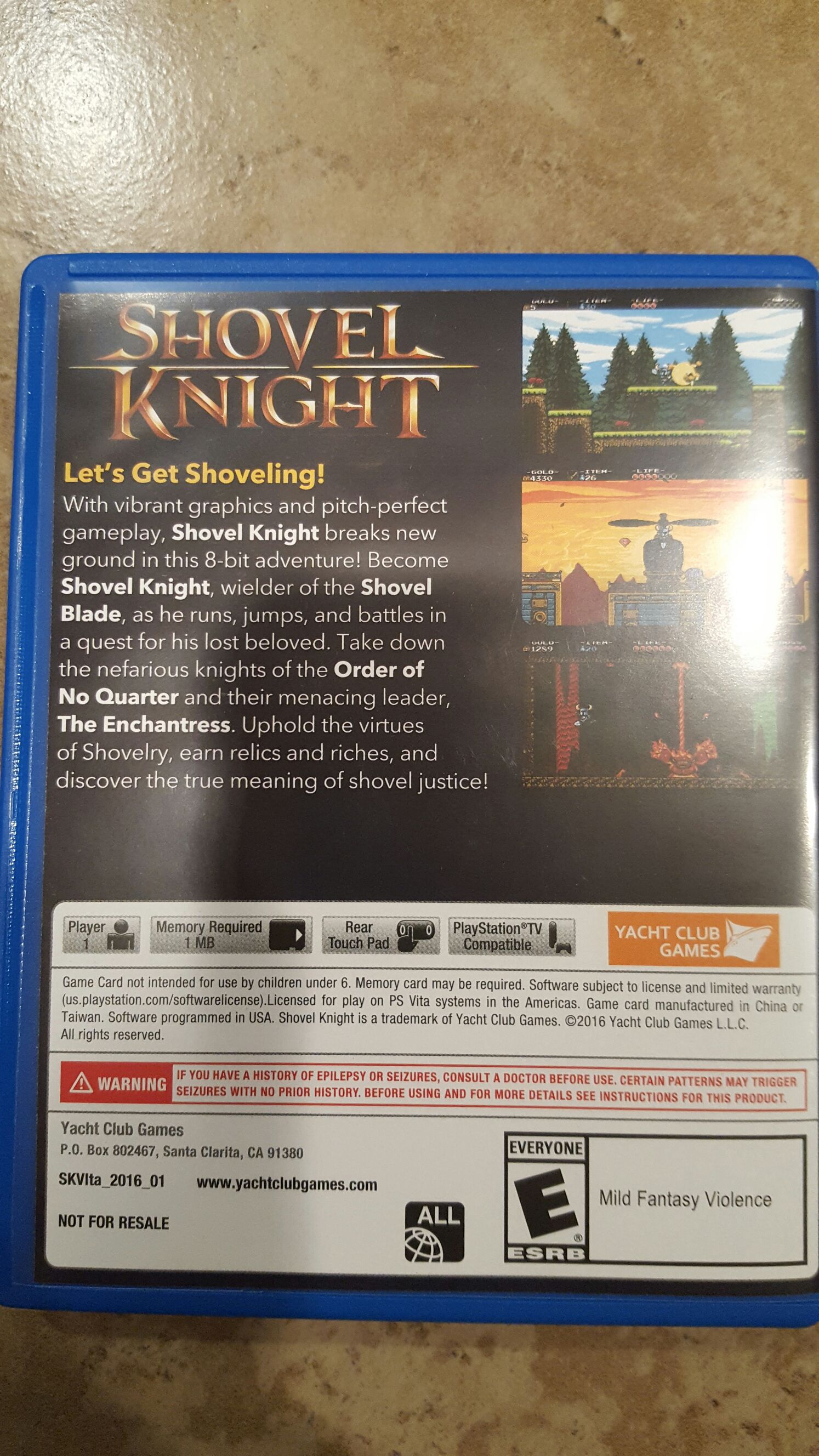 Shovel Knight - Sony PlayStation Vita (PS Vita) (Yacht Club Games - 1) video game collectible - Main Image 2