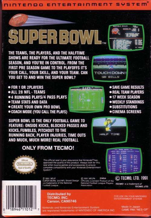 Techmo Bowl - Nintendo Entertainment System (NES) (Nintendo) video game collectible - Main Image 2