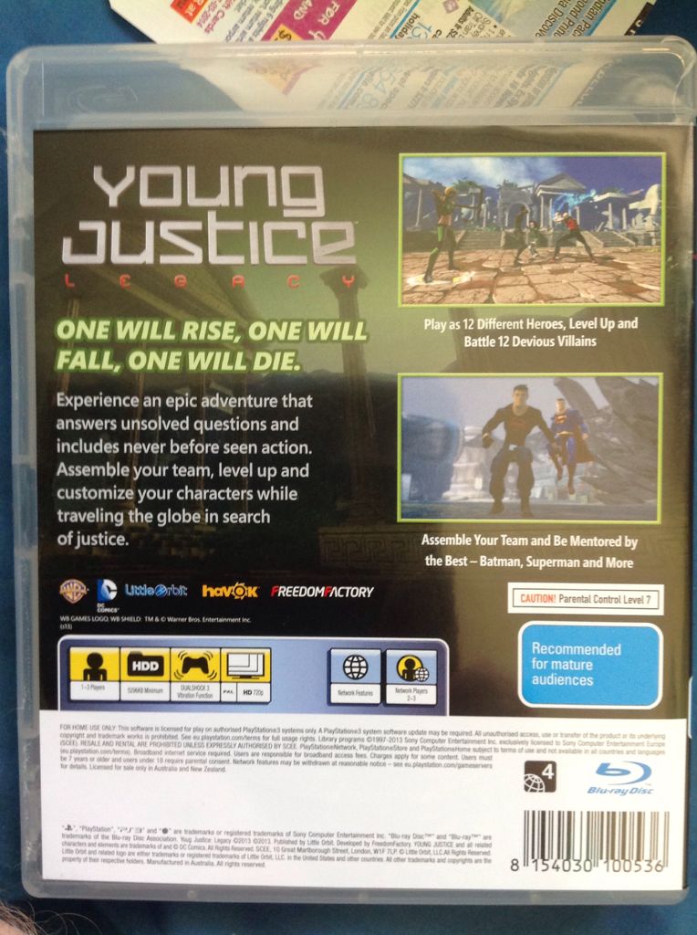 Young Justice: Legacy - Sony PlayStation 3 (PS3) (Little Orbit - 1-3) video game collectible [Barcode 8154030100536] - Main Image 2