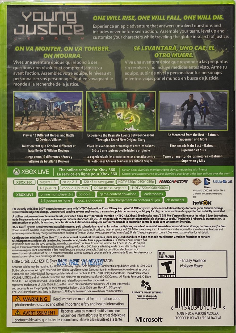 Young Justice: Legacy - Microsoft Xbox 360 (Little Orbit - 1-3) video game collectible [Barcode 815403010149] - Main Image 3