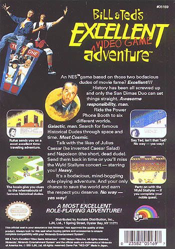 Bill And Ted’s Excellent Video Game Adventure - Nintendo Entertainment System (NES) video game collectible - Main Image 2