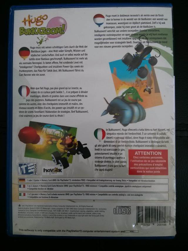 Hugo Bukkazoom ! - Sony PlayStation 2 (PS2) video game collectible [Barcode 5703782200198] - Main Image 2