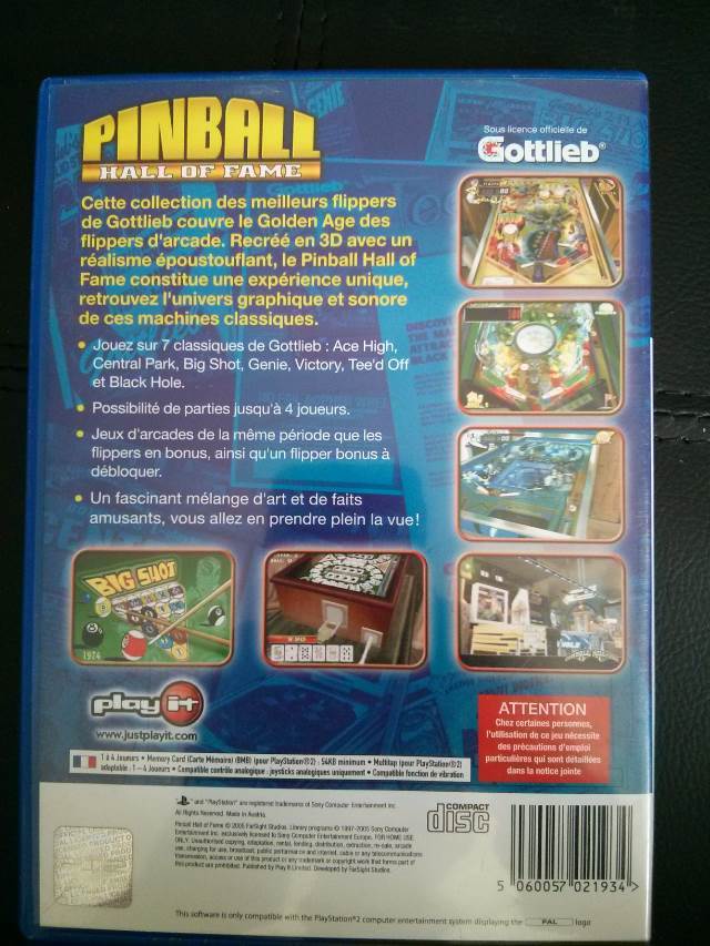 Pinball - Hall of Fame - Sony PlayStation 2 (PS2) video game collectible [Barcode 5060057021934] - Main Image 2