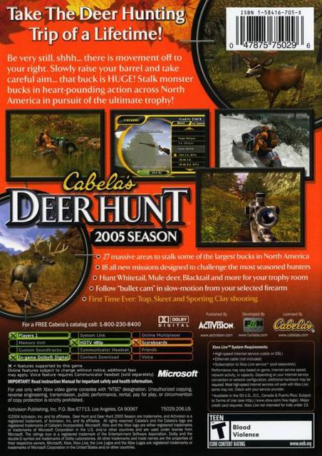 Cabela’s Deer Hunt 2005 Season - Sony PlayStation 2 (PS2) (Activision - 1) video game collectible [Barcode 047875750333] - Main Image 2