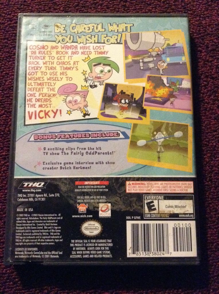 Fairly OddParents: Breakin’ da Rules - Nintendo GameCube video game collectible - Main Image 2